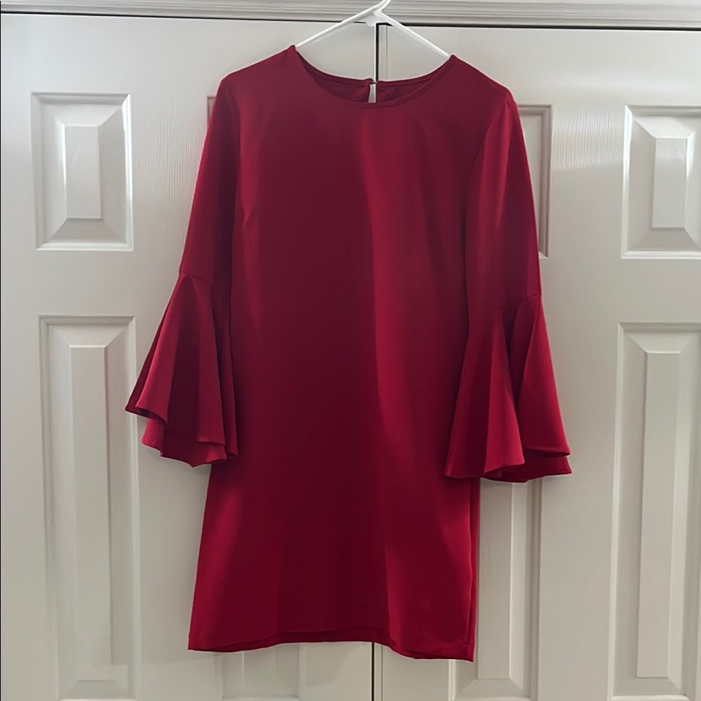 Mud Pie Red Long Sleeve Dress worn once